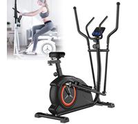 Elíptica Cross Trainer, máquina de resistencia magnética con 8 niveles, volante de inercia de 6 kg, mango ajustable y asiento para entrenamiento cardiovascular en casa