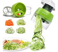 ELIRIVAWET Cortador de Verdura, 4 en 1 Rallador de Verduras Calabacin Pasta Espiralizador Vegetal Veggetti Slicer Pepino, Espaguetis de Calabacin, Cortador Espiral Manual, Útiles de Cocina prácticos