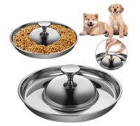 ELISABE Cuencos de acero inoxidable para cachorros, paquete de 2 cuencos de alimentación para cachorros con asa para alimentos y agua, l para múltiples cachorros, gatos que comen al mismo tiempo