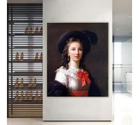 Élisabeth Vigée Le Brun "Autorretrato 1781" Impresiones en lienzo Pintura Estética Arte Imagen Decoración del hogar (50x60cm/Sin marco)