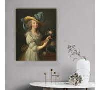 Élisabeth Vigée Le Brun "María Antonieta con un vestido camisero" Impresión en lienzo Cuadro Decoración de la pared Decoración del hogar (70x90cm/Sin marco)