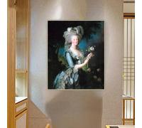 Élisabeth Vigée Le Brun "María Antonieta le dice a la Rosa" Lienzo impreso, pintura estética, imagen artística, fondo decorativo (60 x 70 cm, sin marco)