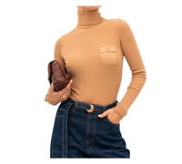 Elisabetta Franchi - Mk 05B66E2 Top de cuello alto - Knitwear - Mujer - Beige - S -