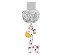 ELISE & FONDA TP234 Tipo-C Puerto de carga USB Crystal Anti Dust Plug Little Giraffe Colgante de teléfono celular encanto para Samsung Galaxy/Huawei/OnePlus/Xiaomi/oppo teléfonos Android (rosa),
