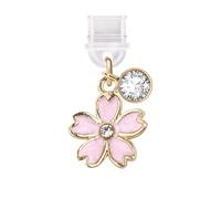 ELISE & FONDA TP254 Tipo-C Puerto de carga USB anti polvo enchufe pequeño flor de cerezo teléfono celular encanto para Samsung/Huawei/OnePlus/Xiaomi/oppo teléfonos Android (rosa), approx. 1.4 cm (L) x