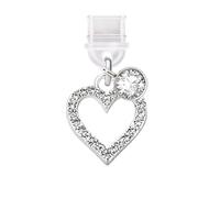 ELISE & FONDA TP300 Tipo-C Puerto de carga USB anti polvo enchufe cristal amor corazón teléfono celular encanto para Samsung/Huawei/OnePlus/Xiaomi/oppo teléfonos Android (blanco), approx.1.5 cm (L) x