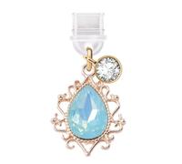 ELISE & FONDA TP322 Tipo-C Puerto de carga USB anti polvo enchufe cristal gota de agua encanto teléfono celular para Samsung/Huawei/OnePlus/Xiaomi/oppo teléfonos Android (azul lago), approx.1.9 cm (L)