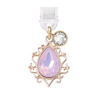 ELISE & FONDA TP323 Tipo-C Puerto de carga USB anti polvo enchufe cristal gota de agua teléfono celular encanto para Samsung/Huawei/OnePlus/Xiaomi/oppo Android teléfonos (rosa), approx.1.9 cm (L) x