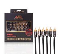 Elite Audio PRO - Cable estéreo de interconexión de audio RCA de 6 canales de cobre 100% OFC con armadura de triple blindaje, conectores de cobre de latón de abrazadera cuádruple y cable de drenaje de