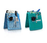 Elite Bags, Organizador de bolsillo para enfermera, Pack de 2, Keen´s Enfermera, Salvabolsillos enfermería, Lavable, Sujeción con imán, Compacto y ligero, Verde y Azul, 14,5 x 12 cm