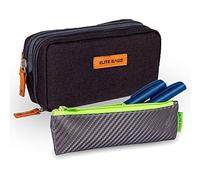 Elite Bags, Pack 2 estuches para diabéticos, Estuche isotérmico negro Diabetic's, Estuche isotérmico gris y lima Insulin's