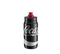 ELITE Bidón Fly Coca Cola 550ml Negro Edición Especial, Botella Ligera 51g Alto Flujo, Sin BPA, Carretera MTB