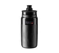 Elite Bidón Fly Tex 550ml Negro, Botella Ligera 51g Textura Antideslizante Alto Flujo, Sin BPA, Carretera MTB
