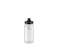 ELITE Bidón Fly Tex 550ml Transparente Tapa Negra, Botella Ligera 51g Textura Antideslizante, Sin BPA, Carretera MTB