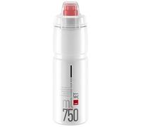 Elite BIDON Jet Plus 750ml Blanco Logo Rojo, Adultos Unisex, Multicolor (Multicolor), Talla Única