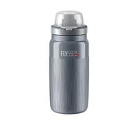 Elite Fly MTB Tex Gris 550ml - Bidón ciclismo ultraligero tapa protectora - Textura antideslizante MTB Gravel - Sin BPA