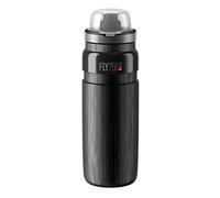 ELITE Fly MTB Negro 750ml - Bidón ciclismo ultraligero tapa protectora - Textura antideslizante MTB Gravel - Sin BPA
