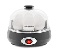 Elite Gourmet EGC007CHC# Rapid Egg Cooker, 7 Easy-To-Peel, Hard, Medium, Soft Boiled Eggs, Poacher, Omelet Maker, Auto Shut-Off, Alarm, 16-Recipe Booklet, BPA-Free, Charcoal Grey