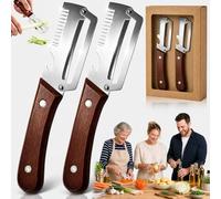 Elite Gourmet Peeler, Multifunctional Vegetable Peeler, Multi Function Peeler & Bottle Opener & Julienne Peeler, Ergonomic Kitchen Tool for Potato, Fruit, Vegetable (2 Pcs)
