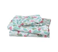 Elite Home - Juego de sábanas de Microfibra cepillada Suave con Estampado costero para Dormitorio Principal o de Invitados, 90 gsm, tamaño King, Color Rosa paraíso Flamenco