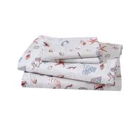 Elite Home - Juego de sábanas y Fundas de Almohada de Microfibra de 90 g/m² con Estampado de Playa Costera, tamaño Queen, Color Arena Oceanside