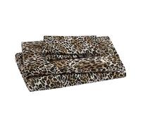 Elite Home Products - Juego de sábanas de Microfibra de 90 g/m² con Estampado caprichoso, Leopardo Zara, tamaño matrimonial