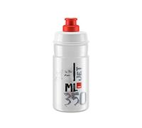 Elite Jet 350ml Transparente Logo Rojo - Botella biodegradable ciclismo - Ligera compacta 80g - Alto flujo sin BPA
