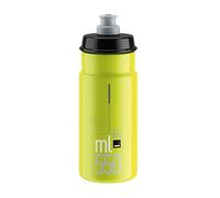 ELITE Jet 550ml Amarillo Flúor Logo Negro - Botella biodegradable ciclismo - Ligera compacta 80g - Alto flujo sin BPA