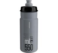 ELITE Jet 750ml Gris Logo Negro - Botella biodegradable ciclismo - Ligera compacta - Alto flujo sin BPA