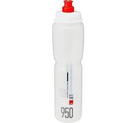 Elite Jet 950ml Transparente Logo Rojo - Botella biodegradable ciclismo - Ligera compacta - Alto flujo sin BPA