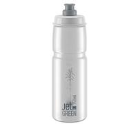 Elite Jet Green Transparente con logo gris 750 ml - Botella de agua para ciclismo - Ecológica sin BPA Biodegradable - Para carretera MTB Grave
