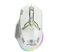 Spirit of Gamer Ratón Elite M60 – RGB USB 20.000 DPI, 9 botones (Rapid Fire y Sniper), Blanco
