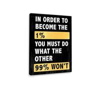 Elite Mindset Wall Art - “Join the 1%” Bold Black Yellow Print for Hustlers, Office, Weight Room and Study Zone (Unframed,12x18inch(30x45cm))