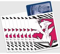 Elite Top Trainer Box Reshiram Sleeves Fundas Gloss para Tarjetas, Pack de 65 Unidades, para Tarjetas Coleccionables Juegos con BB-Toy-Trades Protección de Envío, Llamas Blancas