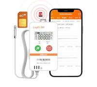Elitech 4G Registrador de Datos de Temperatura y Humedad con Sonda Externa Reutilizable Luz/Choque/Ubicación Integrada Datos de Sombra SIM Integrada Almacenamiento SMS Correo Electrónico APP Alarma