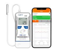 Elitech Registrador de Temperatura USB con Sonda Externa Bluetooth, Data Logger Reutilizable PDF CSV Termómetro para Refrigerador LogEt5BTE