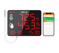 Elitech - Termómetro higrómetro digital con sonda externa de 2 m, grabadora Bluetooth de 30000 puntos, pantalla ancha para almacén invernadero, laboratorio, DR-230-THE