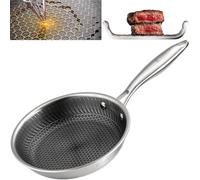 EliteHoff Sartén de inducción de nido de abeja de acero inoxidable de 20 cm, sartén antiadherente, universal, para todas las cocinas, apto para horno y lavavajillas (E-7545)