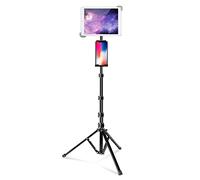 elitehood Soporte de trípode para iPad, 65 pulgadas de altura ajustable y soporte de suelo para iPad con rotación de 360° para iPad, iPad Air, iPad Pro de 12.9 11 y todas las tabletas de 4 a 14.5