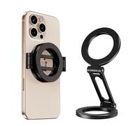 elitehood Soporte magnético doble para teléfono, soporte magnético portátil Magsafe para escritorio, gimnasio, espejo de pared, soporte magnético para iPhone compatible con iPhone 16, 15, 14, 13, 12