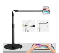 elitehood Soporte Movil Grabar Video con Base Resistente, Soporte Movil Tripode Ajustable en Altura para Filmar, Soporte para iPhone con Brazo Largo de 38cm para Videografía, Trípode Aéreo para iPhone