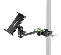 elitehood Soporte para iPad de brazo largo de 8.5 pulgadas para soporte de micrófono, soporte de micrófono de aluminio ajustable de 360°, soporte de micrófono y soporte de trípode de iPad de 1/4 para