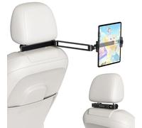 elitehood Soporte para tablet para reposacabezas de coche, brazo de extensión de aluminio resistente, soporte ajustable para iPad para asiento trasero, esencial para viajes por carretera para niños,