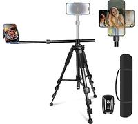Elitehood Trípode para iPhone para grabación de Video Superior [Resistente y Ultra Estable], Brazo Extensible Horizontal Largo de 25 Pulgadas, rotación de 360°, Soporte de trípode para iPhone con