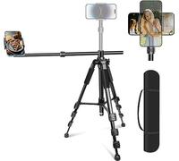 Elitehood Tripode para Movil Grabar Video, 180cm Tripode Movil Alto con Angulo de 360°Teléfono, Soporte iPhone Tripod Flexible para Videografía de Fotografía Plana en Vivo