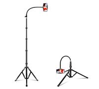 Elitehood Trípode para teléfono de 6.7 pies de alto, soporte de trípode de metal resistente para iPhone con control remoto, trípode superior de cuello de cisne de 17 pulgadas para iPhone 13 Pro Max /