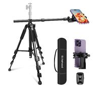 Elitehood Trípode superior ultra estable para iPhone, soporte de trípode de aluminio resistente para iPhone, ajustable en 360° y brazo largo horizontal de 25 pulgadas, soporte alto para teléfono para