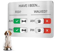 EliteSign Señal de recordatorio de alimentación de perros, rastreador de alimentación de mascotas con imán, tablero deslizante acrílico diario para montaje en pared de refrigerador, además de