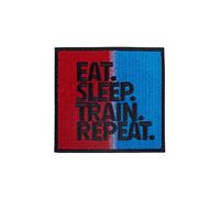 Elitex Training Parche Bordado con Parte trasera de gancho y bucle - Eat Sleep Train Repeat- Parche para Mochilas y Chalecos de Cross Training y Gimnasio