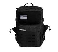 ELITRAINX Mochila 25L Táctica Portatil Repelente al agua para Deporte, Cabina Avión, Gimnasio, Oxford 1000D, CrossTraining by ELITEX TRAINING (V2 Negro)